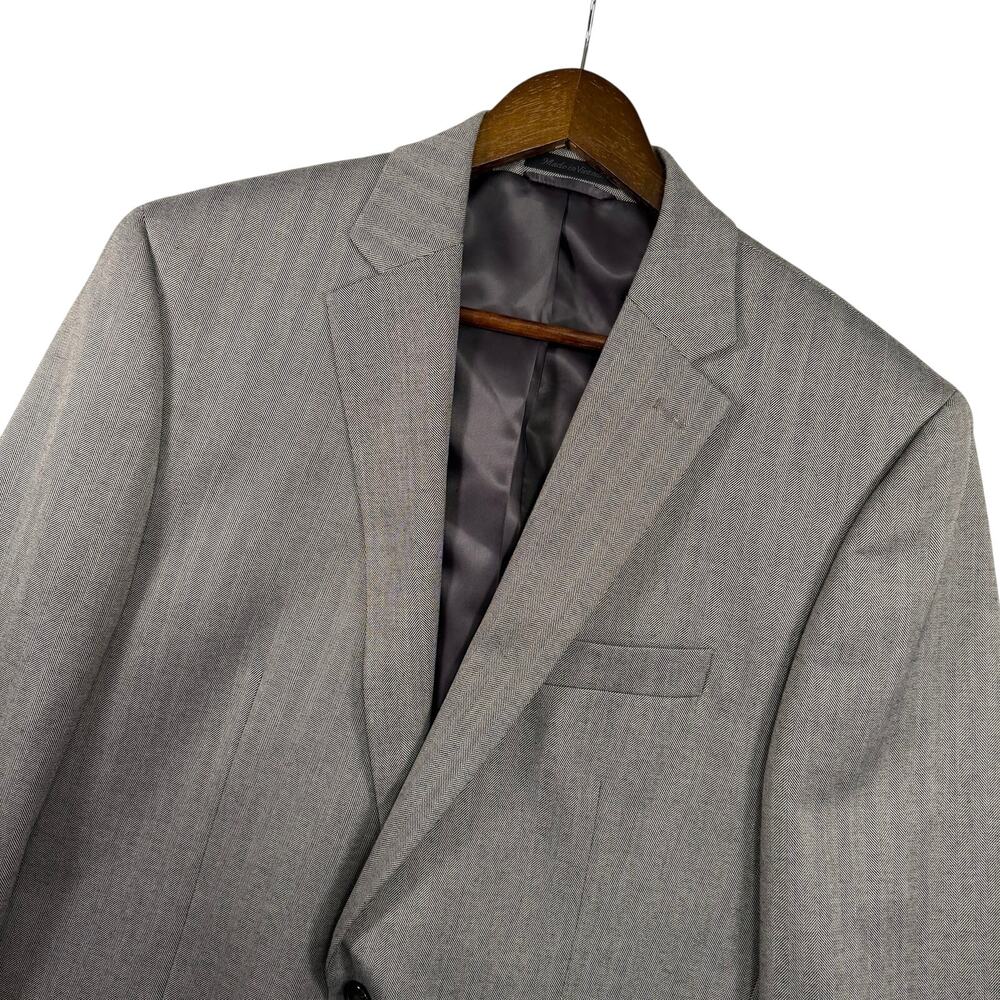 Lauren Ralph Lauren Men’s 42L Herringbone Blazer Black White Stretch Sports Coat